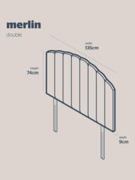 Silentnight Merlin Strutted Headboard, Double - thumbnail 2