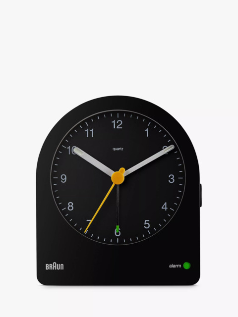 Braun BC22 Classic Analogue Quiet Quartz Alarm Clock, Black - image 1