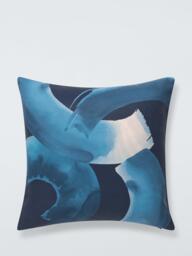 John Lewis Brushstroke Indoor/Outdoor Cushion, Navy - thumbnail 1