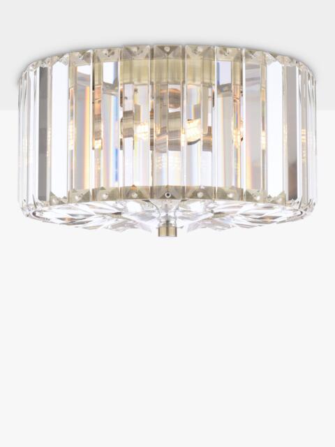 Laura Ashley Fernhurst Cut Glass Small Flush Ceiling Light, Antique Brass - image 1