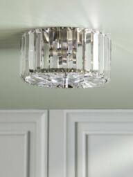 Laura Ashley Fernhurst Cut Glass Small Flush Ceiling Light, Antique Brass - thumbnail 3