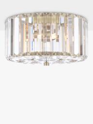 Laura Ashley Fernhurst Cut Glass Small Flush Ceiling Light, Antique Brass