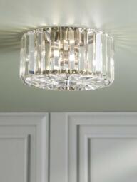 Laura Ashley Fernhurst Cut Glass Small Flush Ceiling Light, Antique Brass - thumbnail 2