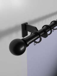 John Lewis Made to Order Select Curtain Pole with Rings and Ball Finial, Wall Fix, Dia.25mm - thumbnail 4