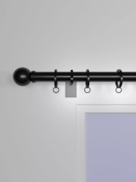 John Lewis Made to Order Select Curtain Pole with Rings and Ball Finial, Wall Fix, Dia.25mm - thumbnail 3