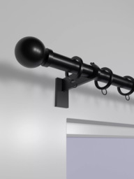 John Lewis Made to Order Select Curtain Pole with Rings and Ball Finial, Wall Fix, Dia.25mm - thumbnail 2