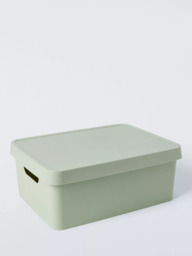 John Lewis Stackable Plastic Storage Box with Lid, Medium