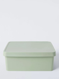 John Lewis Stackable Plastic Storage Box with Lid, Medium - thumbnail 2