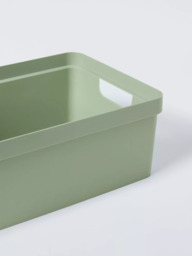 John Lewis Stackable Plastic Storage Box with Lid, Medium - thumbnail 3