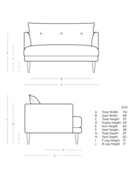 Swoon Kalmar Loveseat, Dark Leg - thumbnail 2