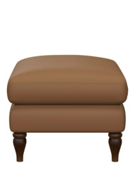 John Lewis Camber Leather Footstool, Dark Leg - thumbnail 3