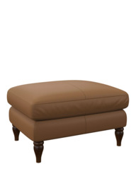 John Lewis Camber Leather Footstool, Dark Leg