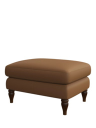 John Lewis Camber Leather Footstool, Dark Leg - thumbnail 4