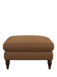 John Lewis Camber Leather Footstool, Dark Leg - thumbnail 5