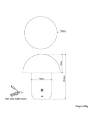 John Lewis Mushroom Rechargeable Portable Dimmable Table Lamp - thumbnail 6