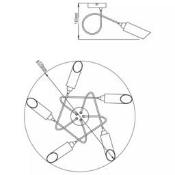 John Lewis Limbo Semi Flush 5 Arm Ceiling Light - thumbnail 4