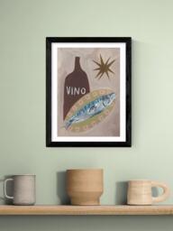 EAST END PRINTS Jazmine Joye 'Fish Supper' Framed Print, 43.4 x 33.4cm, Black Frame - thumbnail 2