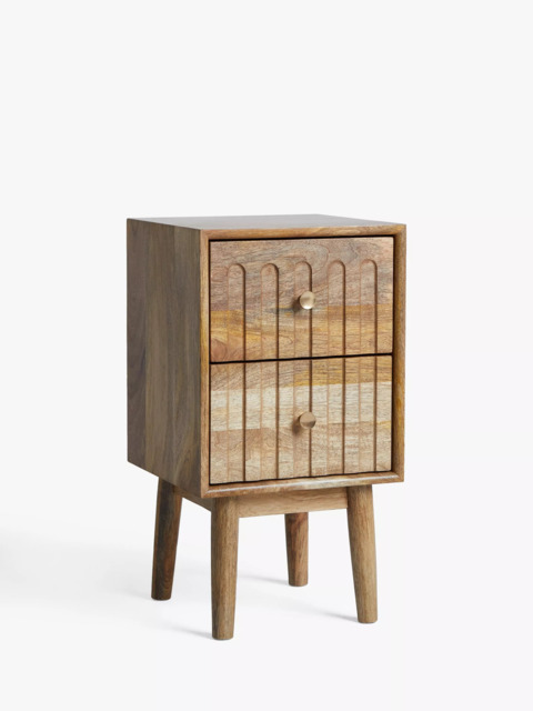 John Lewis Groove 2 Drawer Bedside Table, Natural - image 1