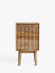 John Lewis Groove 2 Drawer Bedside Table, Natural - thumbnail 3