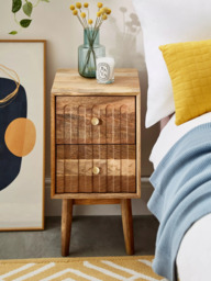 John Lewis Groove 2 Drawer Bedside Table, Natural - thumbnail 2