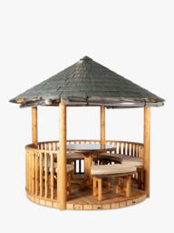 Breeze House Savannah Classic Slate Effect Tile Roof Circular Gazebo, FSC-Certified (Scandinavian Redwood) - thumbnail 3