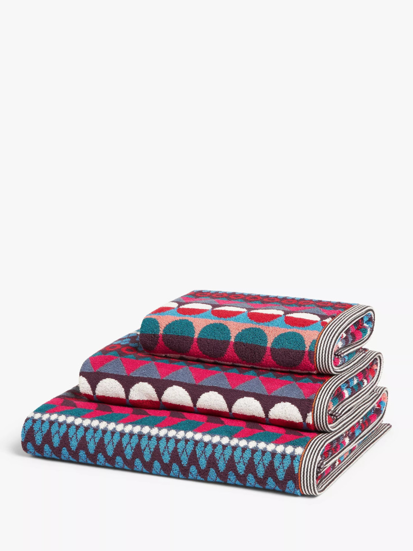 Margo Selby Kilburn Towels, Red/Multi by John Lewis Partners
