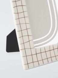 John Lewis Ceramic Check Photo Frame, Cocoa - thumbnail 2