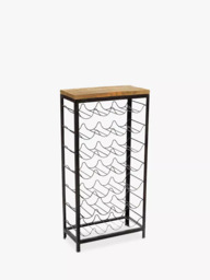 nkuku Obra Mango Wood Wine Rack, 28 Bottle, Natural/Black - thumbnail 4