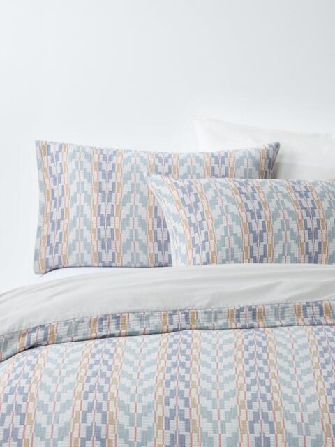 John Lewis Merida Chevron Pure Cotton Jacquard Duvet Cover Set - image 1