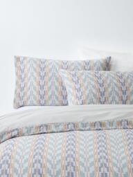 John Lewis Merida Chevron Pure Cotton Jacquard Duvet Cover Set - thumbnail 1