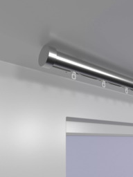 John Lewis Made to Order Select Curl Gliding Curtain Pole with Stud Finial, Ceiling Fix, Dia.30mm - thumbnail 2