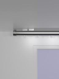 John Lewis Made to Order Select Curl Gliding Curtain Pole with Stud Finial, Ceiling Fix, Dia.30mm - thumbnail 3