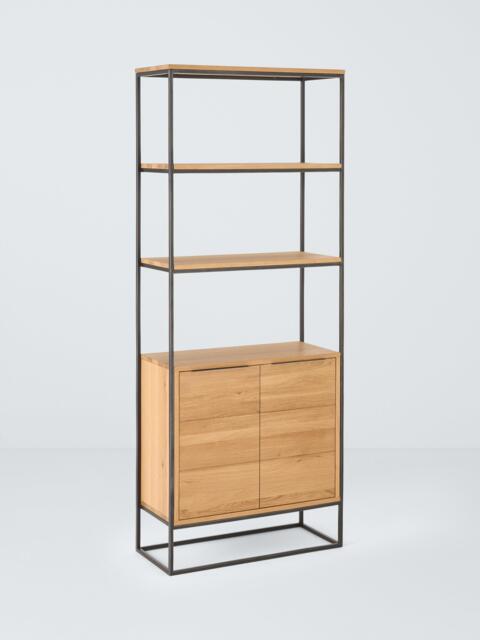John Lewis Calia Bookcase with Storage, Solid Oak - image 1