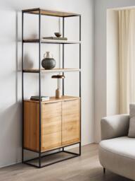 John Lewis Calia Bookcase with Storage, Solid Oak - thumbnail 2