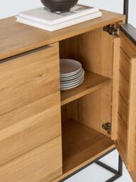 John Lewis Calia Bookcase with Storage, Solid Oak - thumbnail 4
