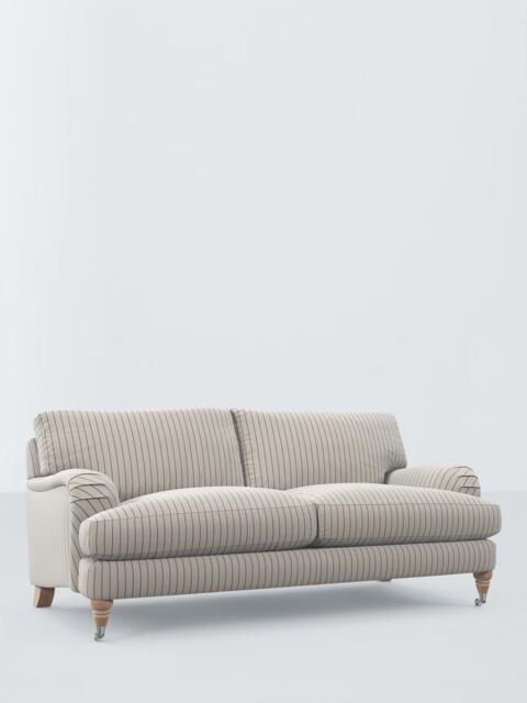 John Lewis Otley Large 3 Seater Sofa, Light Leg, Ticking Stripe Green Version 2 - image 1
