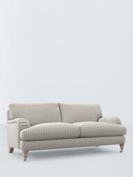 John Lewis Otley Large 3 Seater Sofa, Light Leg, Ticking Stripe Green Version 2 - thumbnail 1