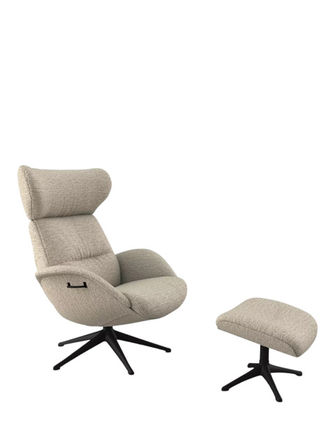 Flexlux More Relax Recliner Chair and Footstool, Black Leg - image 1