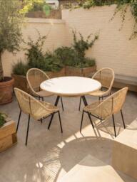 John Lewis Salsa 4-Seater Round Garden Dining Table & Chairs Set, Green - thumbnail 2