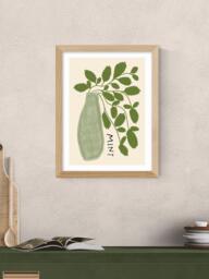 EAST END PRINTS Amber May Art 'Mint Plant' Framed Print, 43.4 x 33.4cm, Natural - thumbnail 2