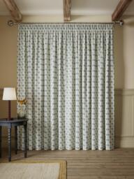 John Lewis Aria Pair Blackout Lined Pencil Pleat Curtains, Lake Blue - thumbnail 5
