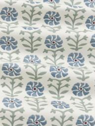 John Lewis Aria Pair Blackout Lined Pencil Pleat Curtains, Lake Blue - thumbnail 2