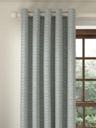 John Lewis Rona Weave Pair Lined Eyelet Curtains
