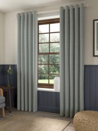 John Lewis Rona Weave Pair Lined Eyelet Curtains - thumbnail 3