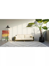Cozmo Cozy 3 Seater Sofa, Dark Green Velvet Cream - thumbnail 2