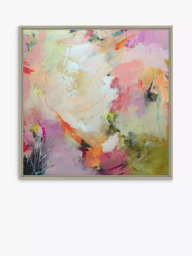 John Lewis Natasha Barnes 'Cherry Blossom' Abstract Framed Canvas Print, 64 x 64cm, Pink/Multi - thumbnail 1