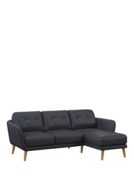 John Lewis Arlo RHF Chaise Leather Sofa, Light Leg - thumbnail 1
