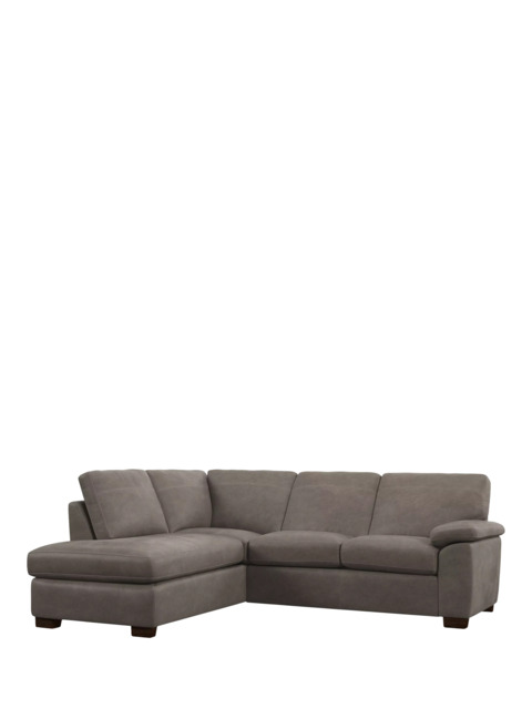 John Lewis Camden LHF Leather Corner Sofa, Dark Leg - image 1