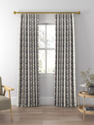 Harlequin Zeal Made to Measure Curtains or Roman Blind, Old Navy/Denim/Tan - thumbnail 3