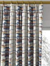Harlequin Zeal Made to Measure Curtains or Roman Blind, Old Navy/Denim/Tan - thumbnail 2